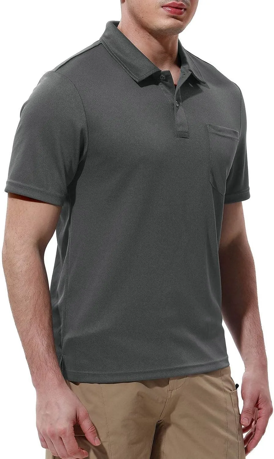 Rdruko Men's Polo Shirts Short Sleeve Quick Dry Outdoor Golf Sports Shirts with Pocket