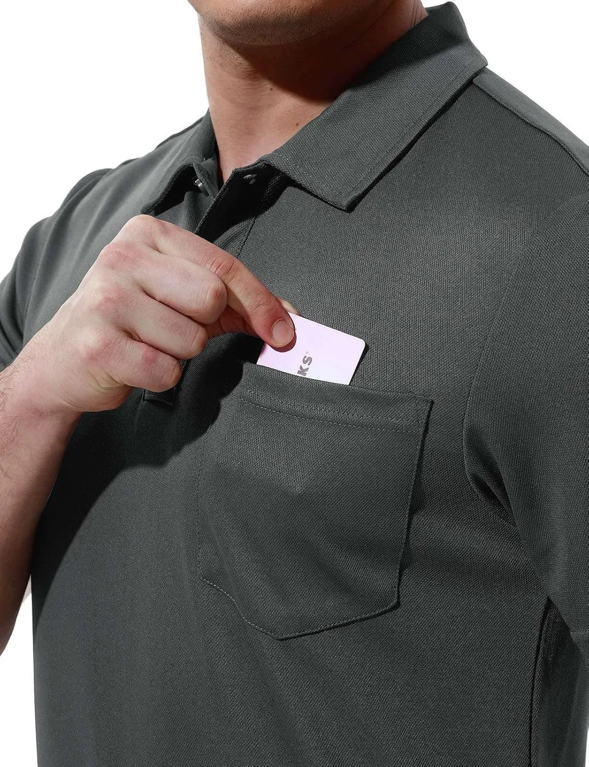 Rdruko Men's Polo Shirts Short Sleeve Quick Dry Outdoor Golf Sports Shirts with Pocket