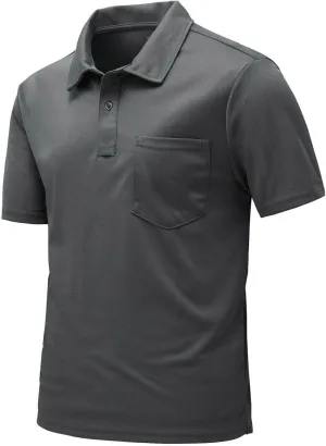 Rdruko Men's Polo Shirts Short Sleeve Quick Dry Outdoor Golf Sports Shirts with Pocket