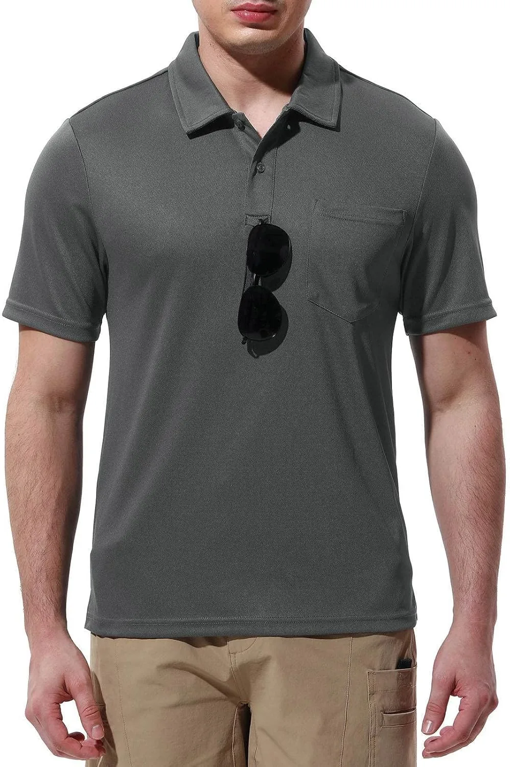 Rdruko Men's Polo Shirts Short Sleeve Quick Dry Outdoor Golf Sports Shirts with Pocket