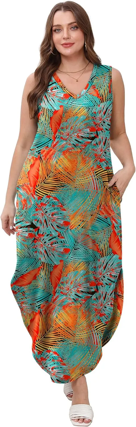 SAMPEEL Summer Dresses Maxi Dress Vacation Beach Sundresses 2025 with Pockets