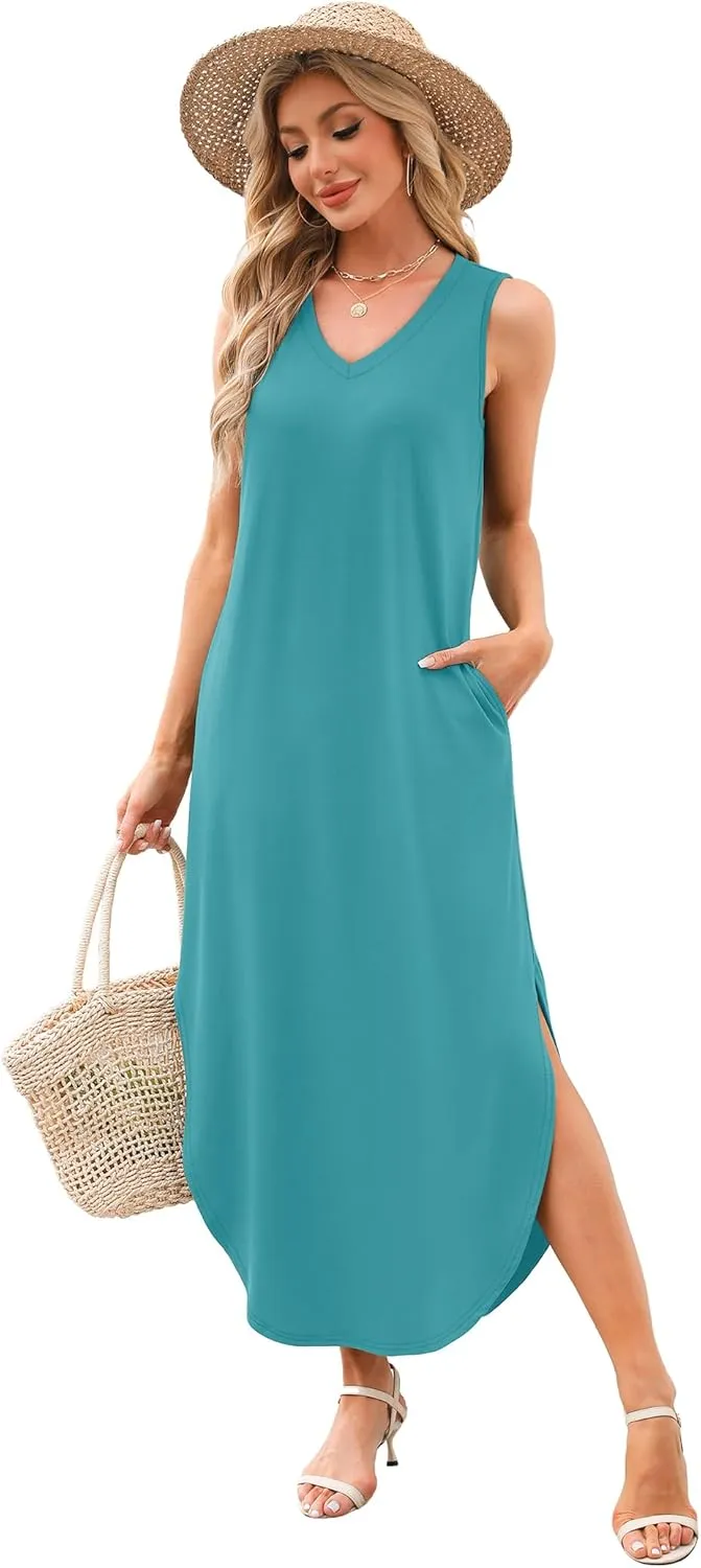 SAMPEEL Summer Dresses Maxi Dress Vacation Beach Sundresses 2025 with Pockets
