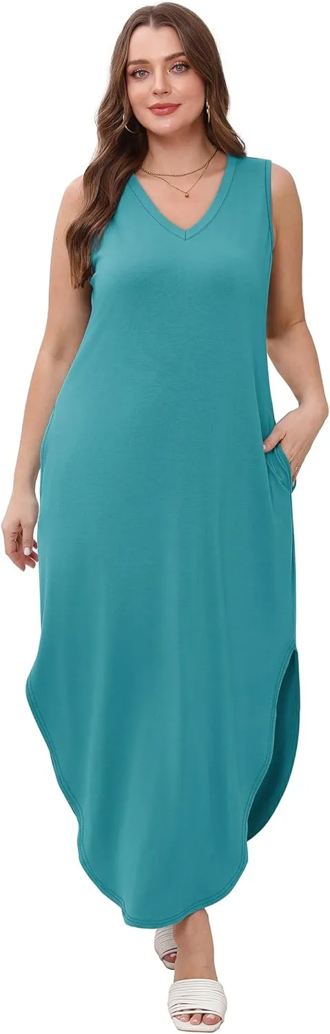SAMPEEL Summer Dresses Maxi Dress Vacation Beach Sundresses 2025 with Pockets