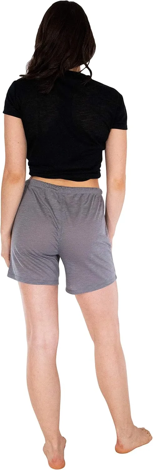 Sexy Basics Women's 6 Pack Drawstring Shorts/Semi-Sheer Casual - Lounge - Sleep - Spa Shorts