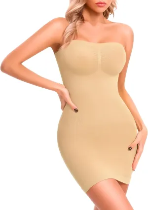 Shapewear Dress Slips for Women Tummy Control Body Shaper Under Dress Cami Mini Full Slips Seamless