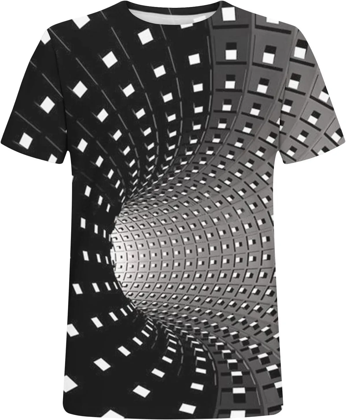 Unisex Fashion 3D Print T-Shirts Funny 3D Abstract Art Trippy Graphics Crewneck Short Sleeve Tops for Mens Womens