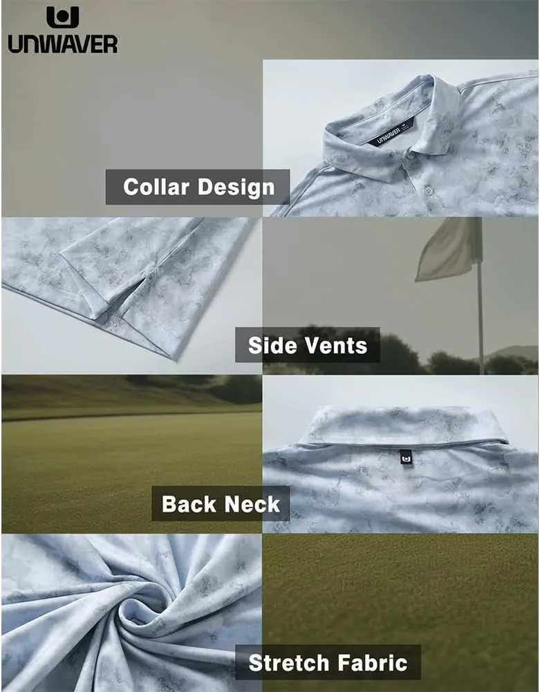UNWAVER Mens Funny Golf Polo Shirts, UV Protection Fashion Hawaiian Dry Fit Wicks Moisture Mens Polo Shirts Short Sleeve