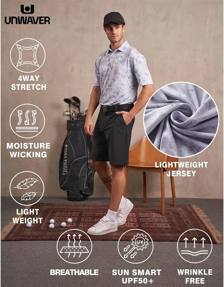 UNWAVER Mens Funny Golf Polo Shirts, UV Protection Fashion Hawaiian Dry Fit Wicks Moisture Mens Polo Shirts Short Sleeve