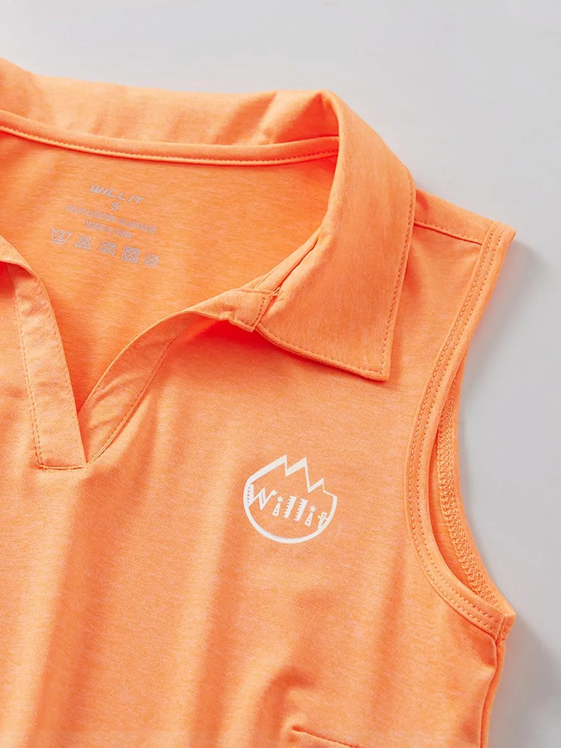 Willit Girls' Sleeveless Polo Shirts Golf Tennis Polo Lightweight Shirts Quick Dry