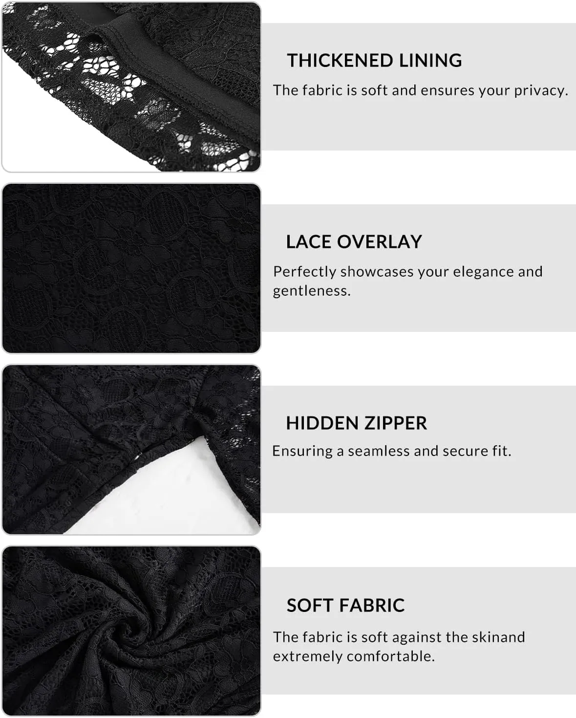 Women Plus Size Wedding Guest Dresses Cocktail Black Wrap Lace Fall Formal Long Sleeve Knee Length Evening Party Dress