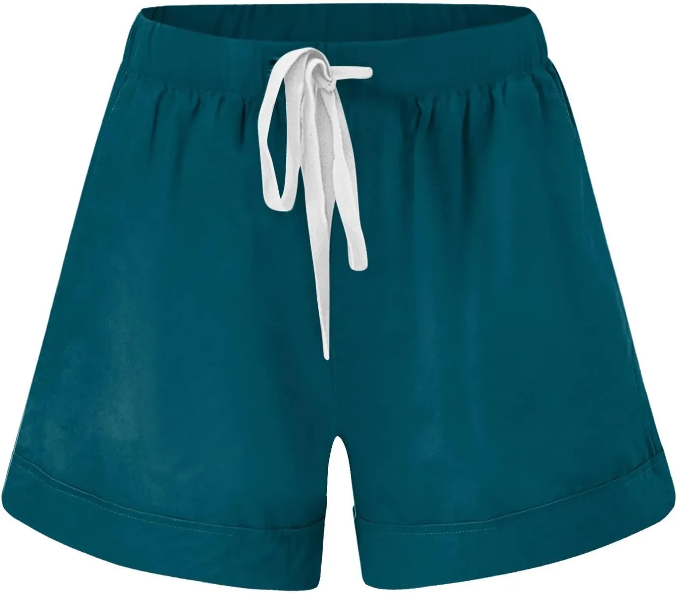 Women Summer Casual Shorts Drawstring High Waisted Pull On Shorts Beach Lightweight Short Pant Fashion Vacation Outfit