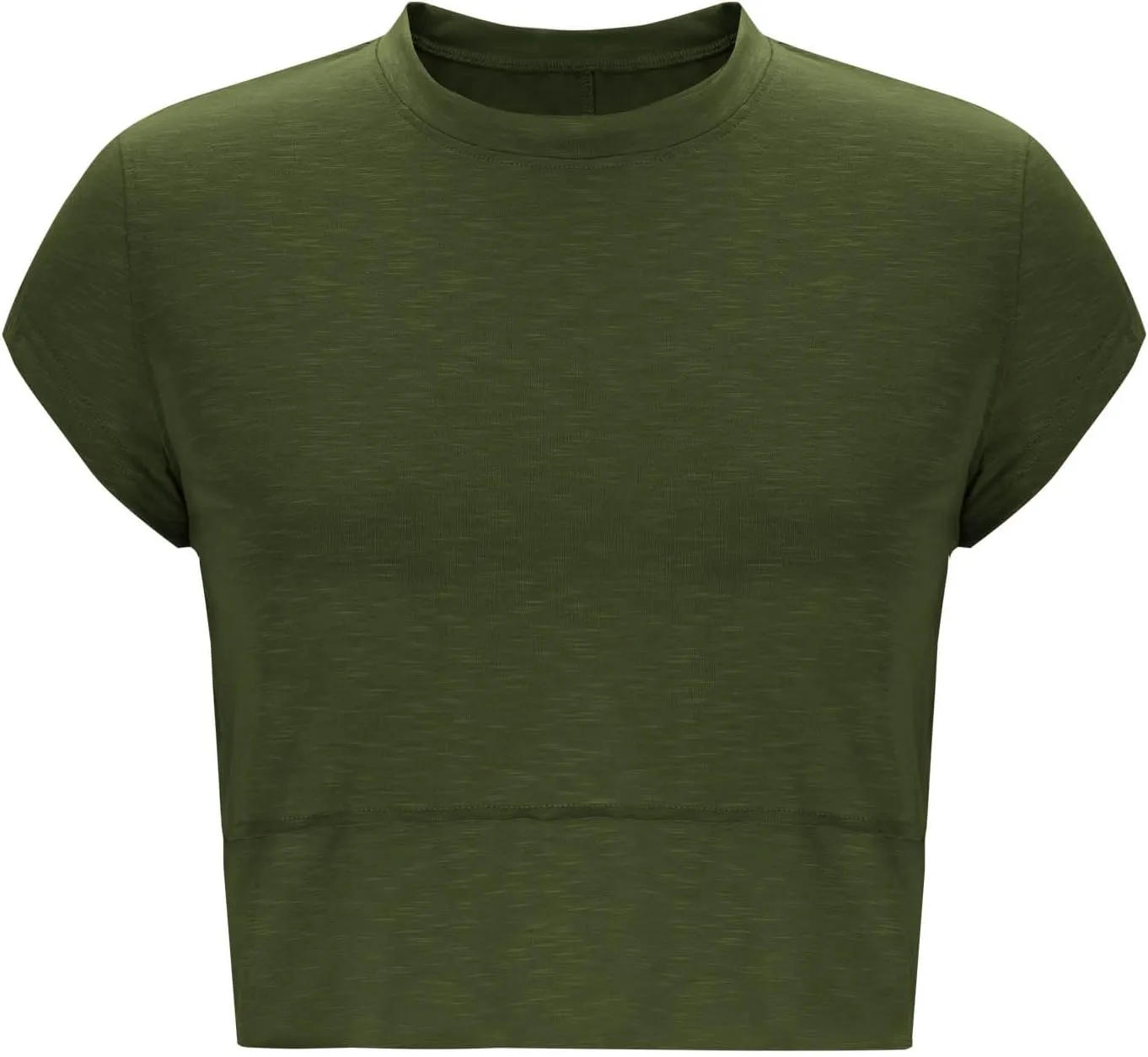Women's Athletic T-Shirts Fashion Irregular Hem Crewneck Cap Sleeve Cropped Tops Lightweight Breathable Yoga Gym Tees