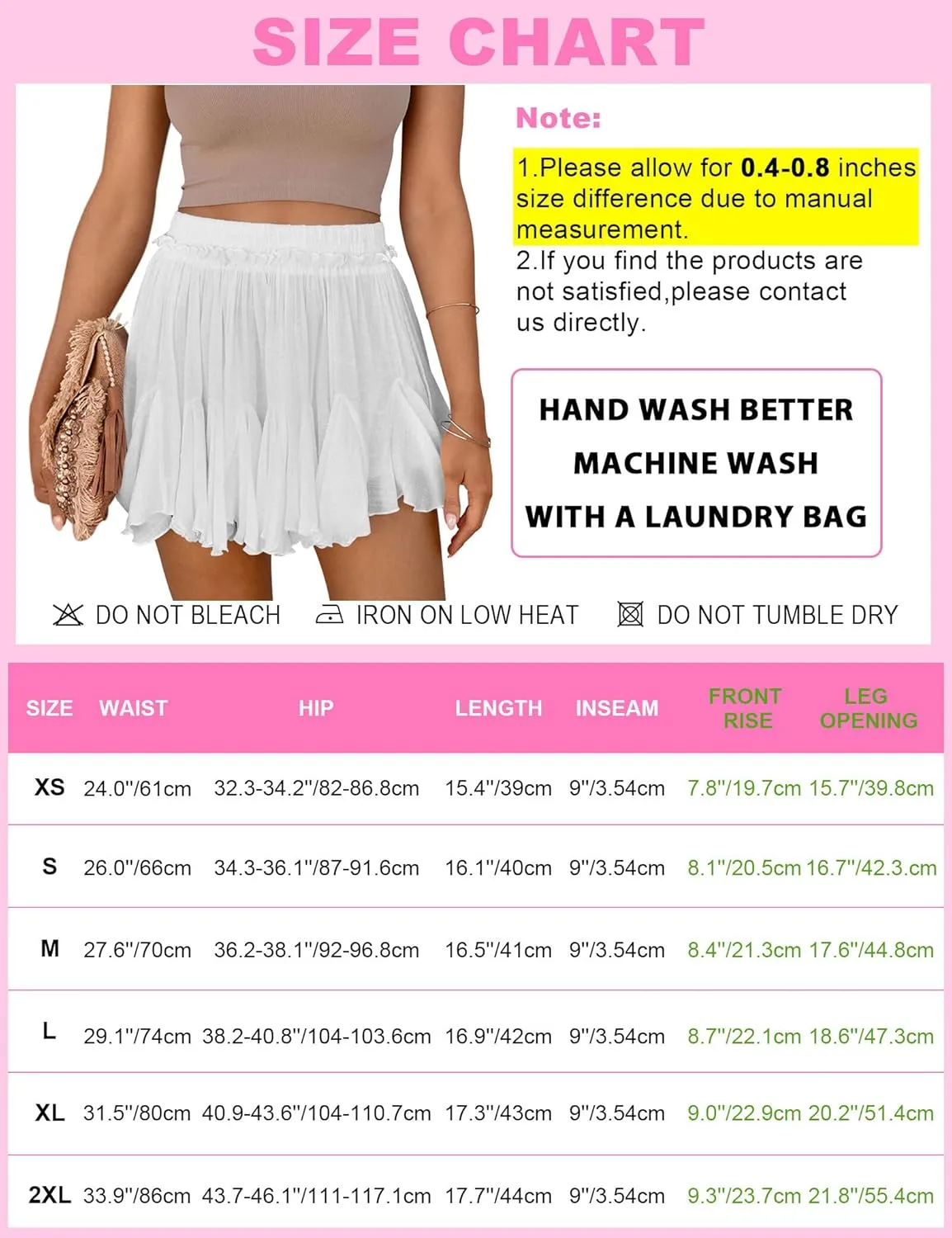 Women's Flowy Shorts Casual Linen Boho Ruffle Mini Skirts Pleated High Waist Cute Butterfly Skorts with Pockets Summer Trendy