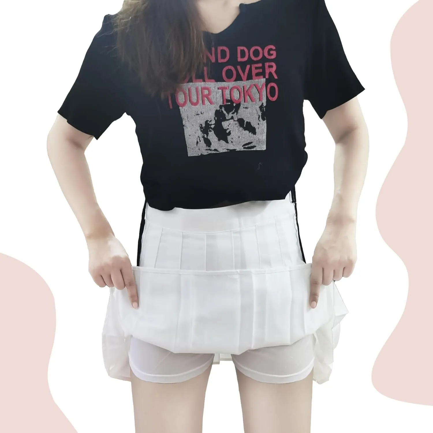 Womens Girl High Waisted Pleated Tennis Skirt A-Line Mini Skirt Uniform Athletic Cheerleader Skirt with Lining Short