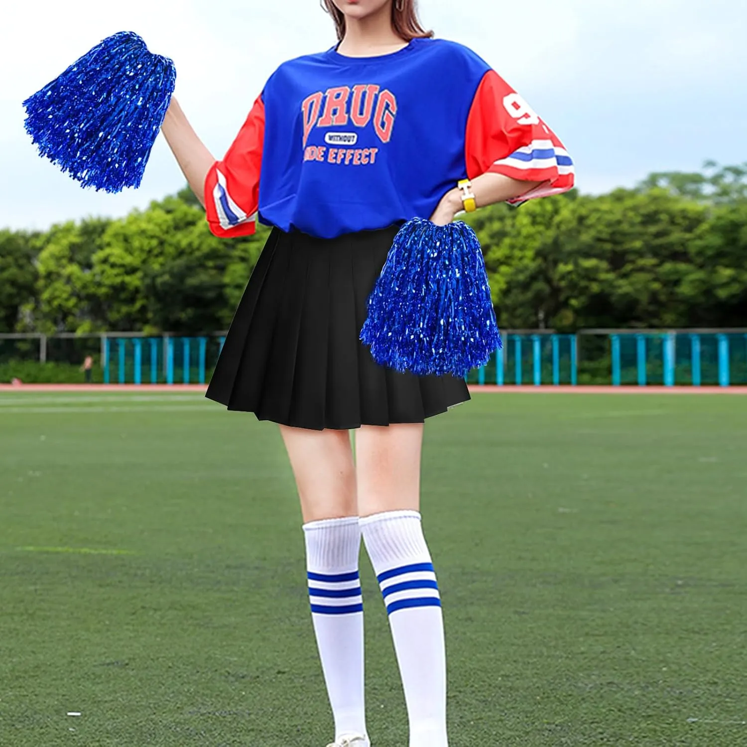 Womens Girl High Waisted Pleated Tennis Skirt A-Line Mini Skirt Uniform Athletic Cheerleader Skirt with Lining Short