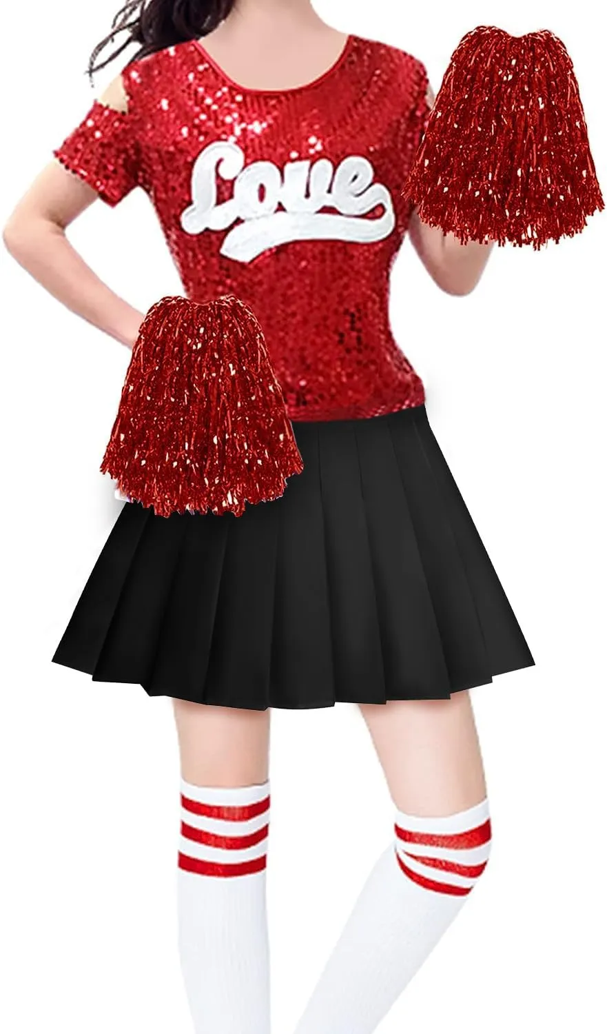 Womens Girl High Waisted Pleated Tennis Skirt A-Line Mini Skirt Uniform Athletic Cheerleader Skirt with Lining Short
