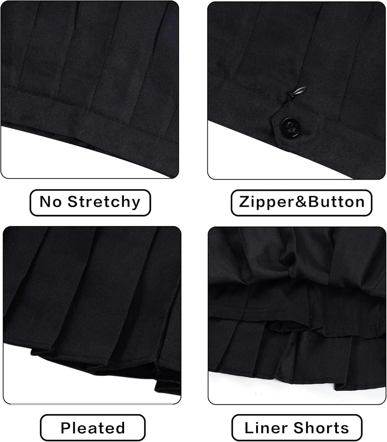 Womens Girl High Waisted Pleated Tennis Skirt A-Line Mini Skirt Uniform Athletic Cheerleader Skirt with Lining Short