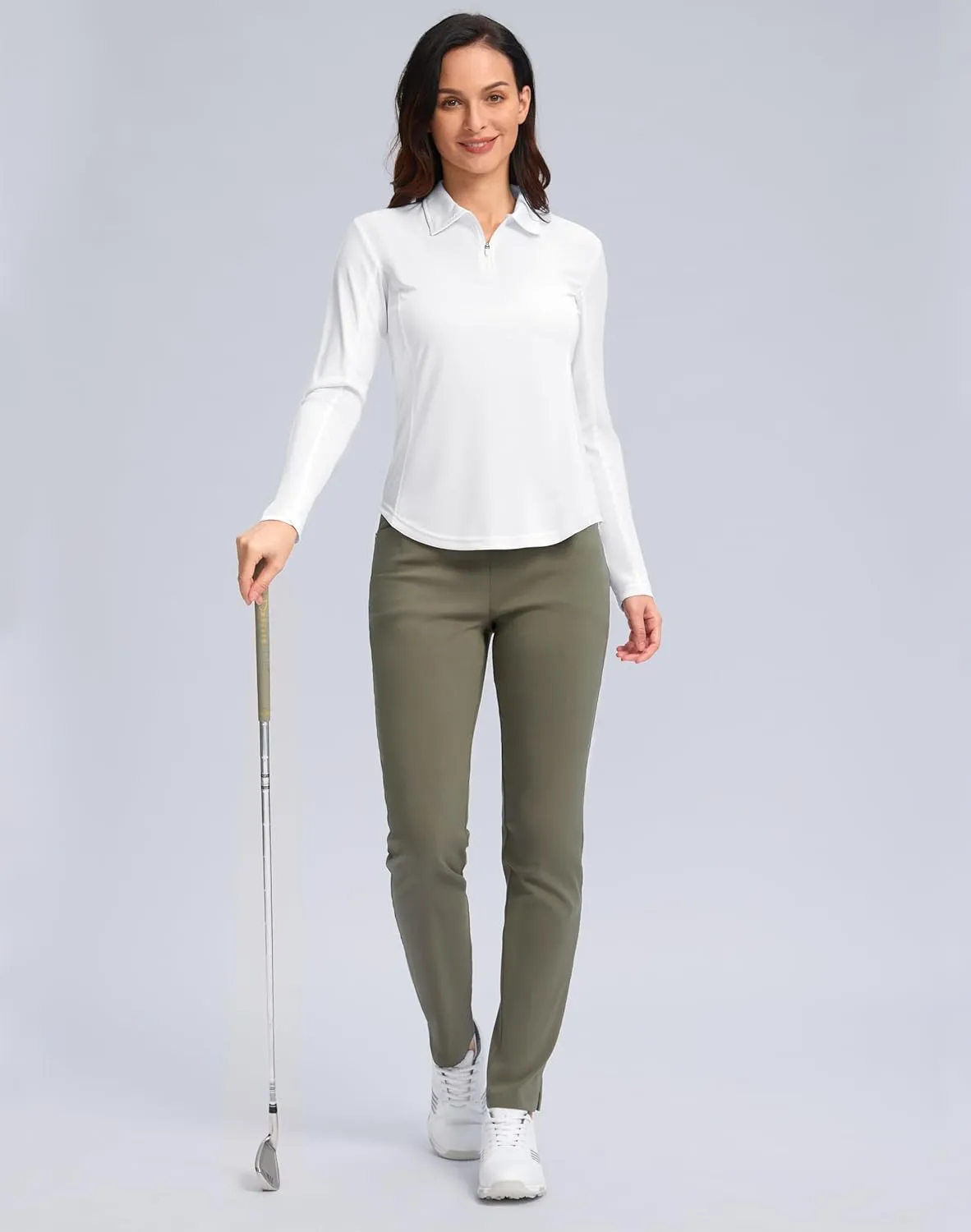 Women's Golf Shirts Lightweight UPF 50  Long Sleeve Shirts UV Protection Quick Dry Cool Polo Shirts for Women Work Outdoor