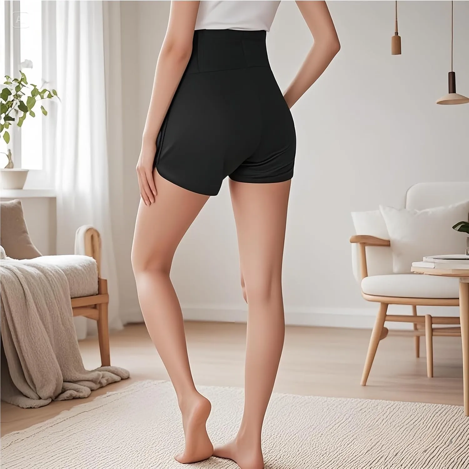 Women's Maternity Shorts Lounge Pregnancy Workout Comfy Stretchy Pajama Shorts with Pockets