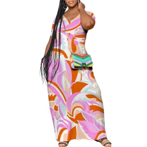 Women's Plus Size Summer Dresses Print Maxi Dresses Flowy Sundresses