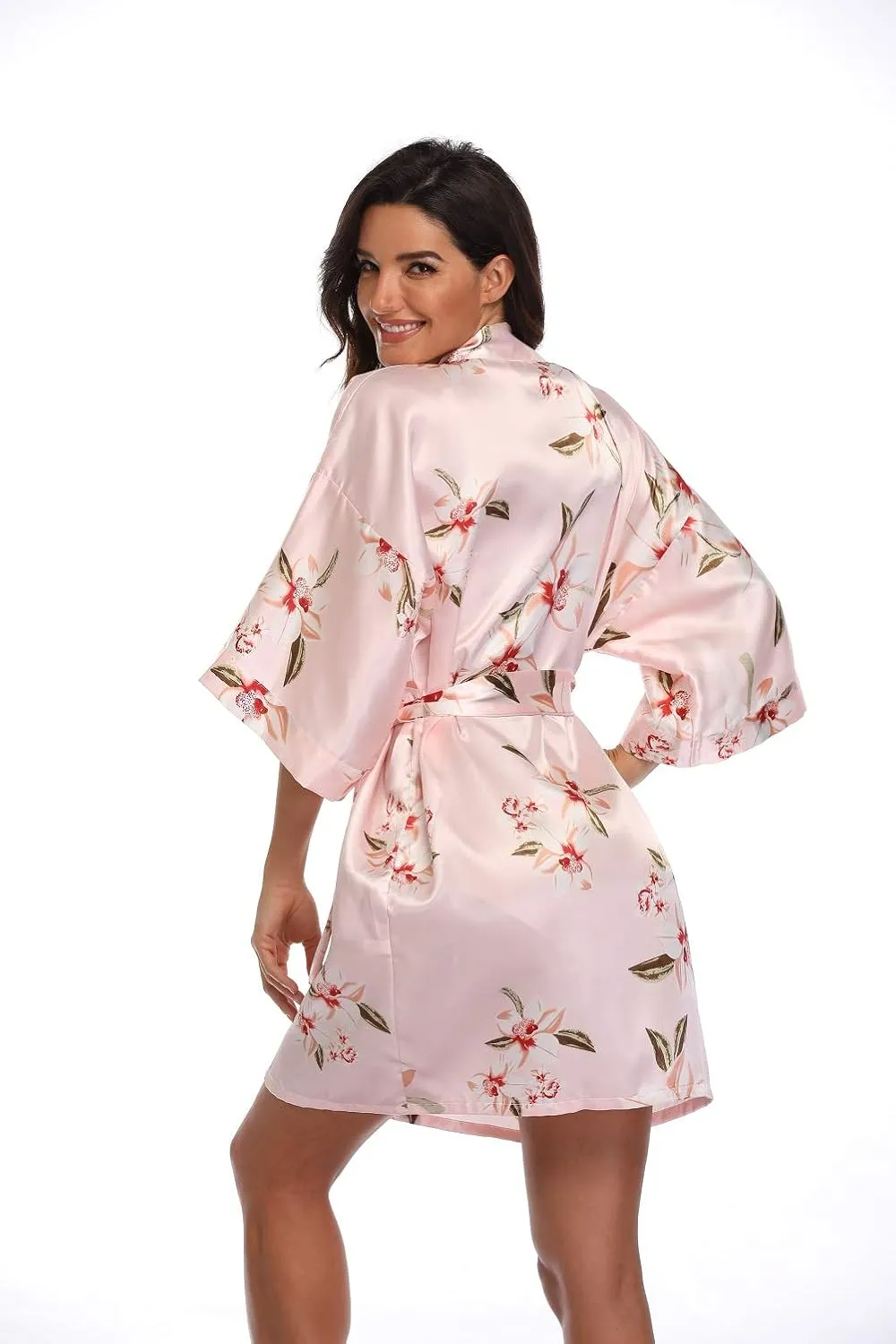 Women's Pure Short Silky Robes Bridesmaid Bride Party Satin Robes Sleepwear