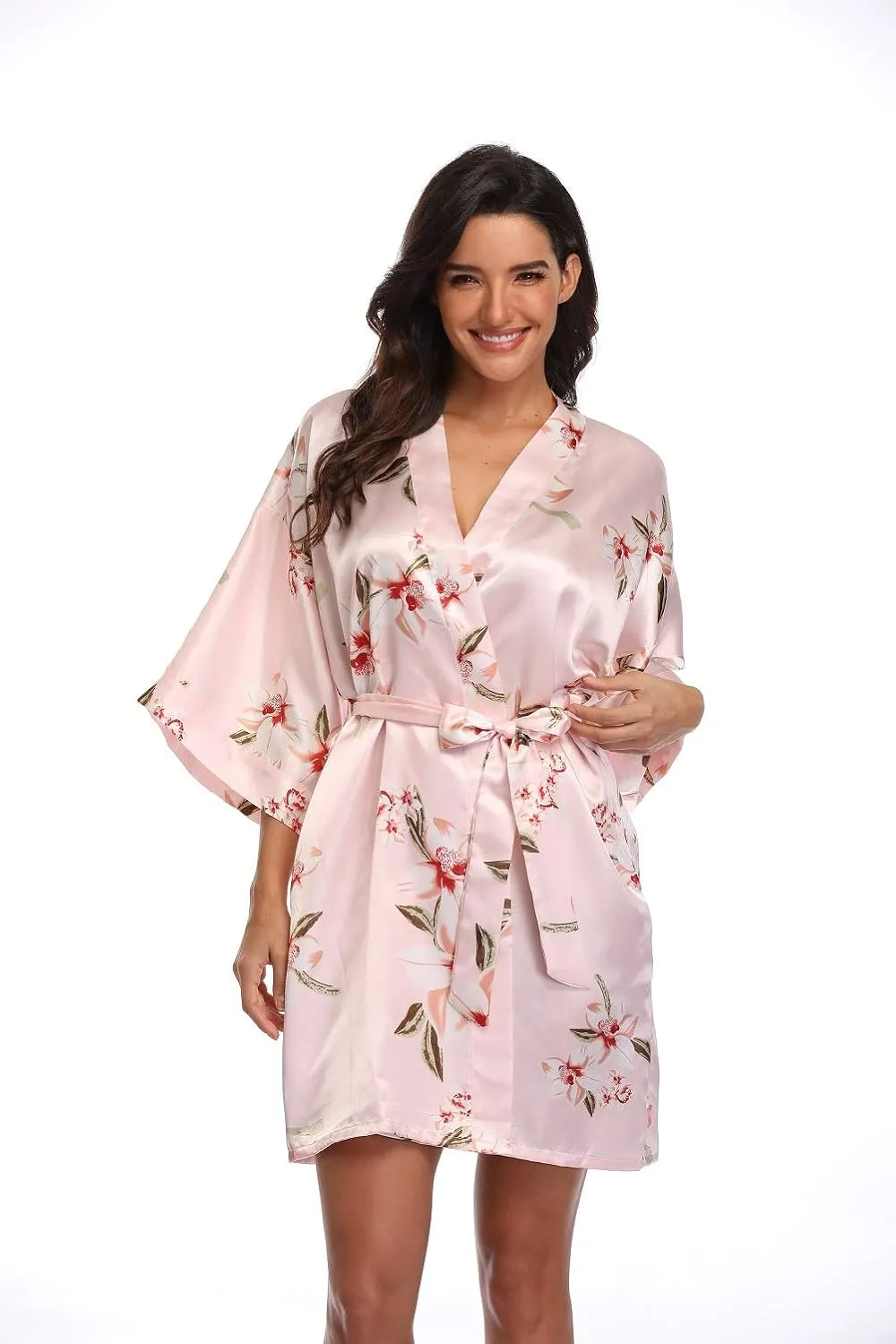 Women's Pure Short Silky Robes Bridesmaid Bride Party Satin Robes Sleepwear