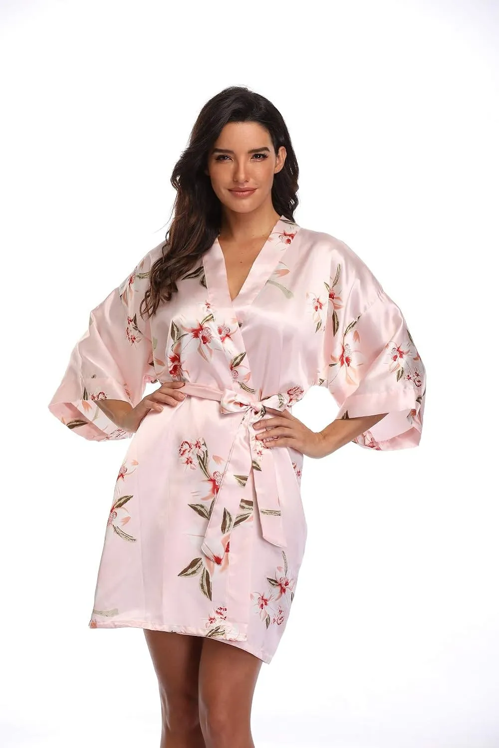 Women's Pure Short Silky Robes Bridesmaid Bride Party Satin Robes Sleepwear