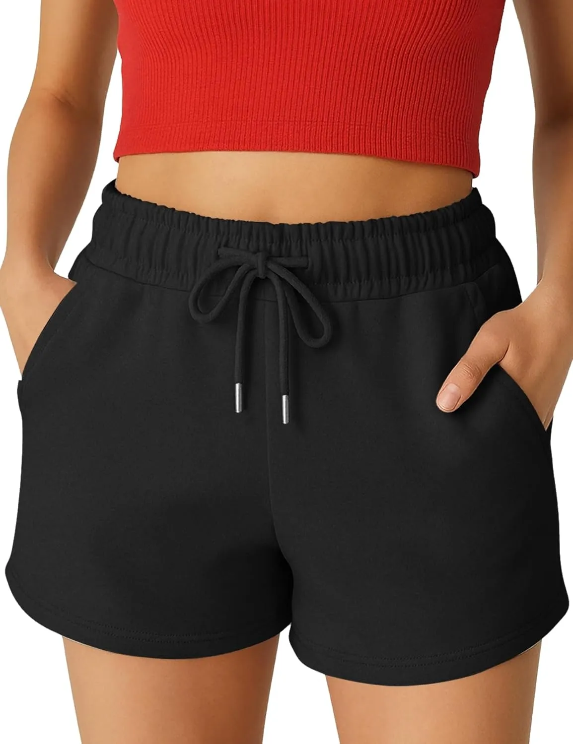 Womens Shorts - SweatShorts Workout Cotton Shorts for Woman Fashion Athletic Casual Summer Lounge Sweat Women
