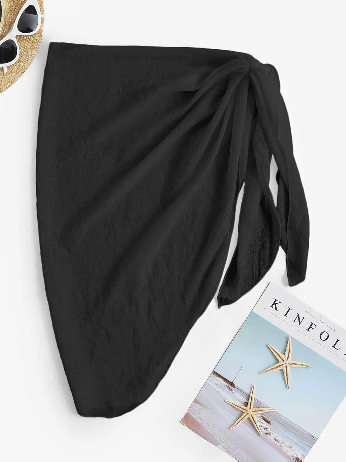 ZAFUL Women's Sarong Coverups Beach Wrap Sheer Bikini Wraps Chiffon Cover Ups for Swimwear